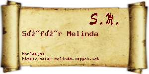 Sáfár Melinda névjegykártya