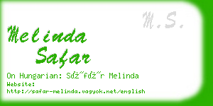 melinda safar business card